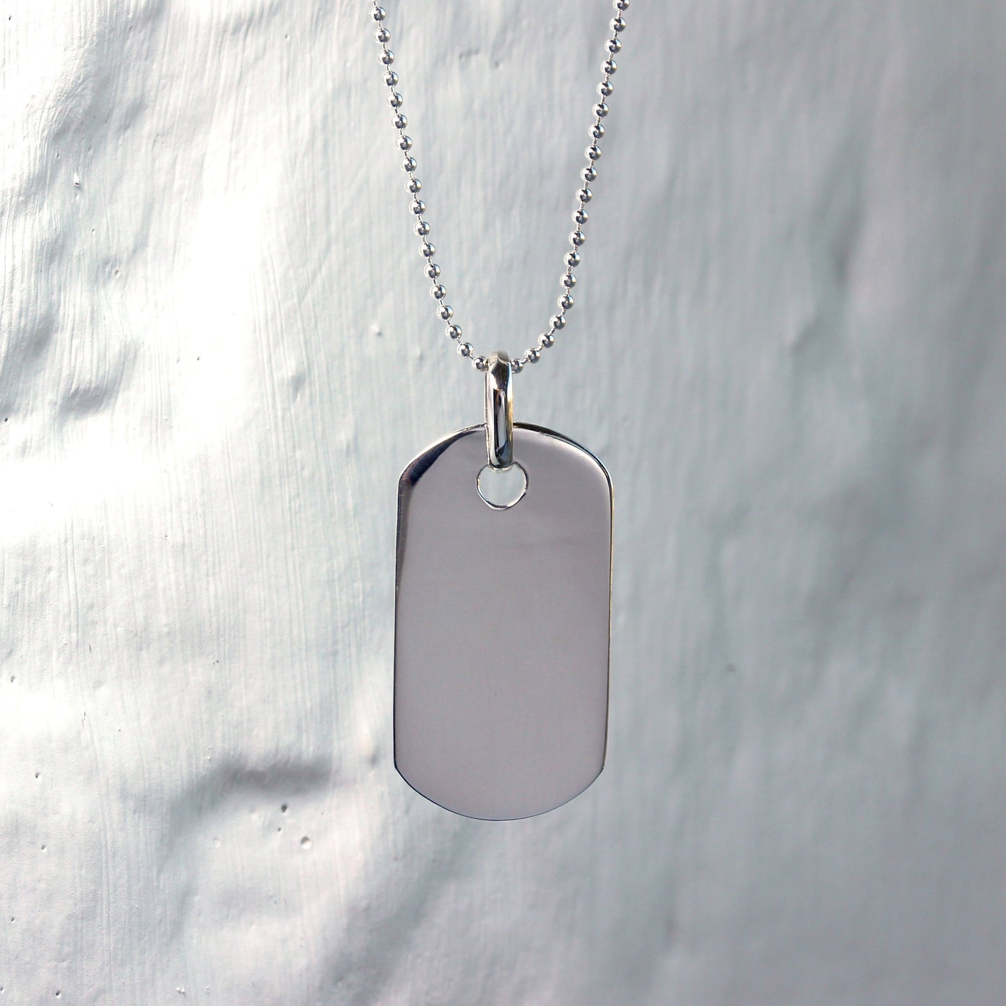 Collier avec pendentif en argent sterling avec plaque d'identité gravée