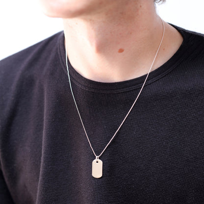 Collier avec pendentif en argent sterling avec plaque d'identité gravée