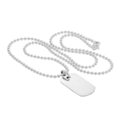 Collier avec pendentif en argent sterling avec plaque d'identité gravée