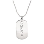 Collier avec pendentif en argent sterling avec plaque d'identité gravée