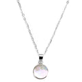 Collier avec pendentif rond plat de 10 mm en argent sterling et nacre