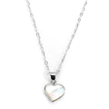 Collier avec pendentif en forme de cœur plat en argent sterling et nacre
