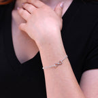 Bracelet réglable en argent sterling avec chaîne rolo et grand pendentif infini
