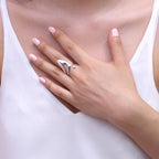 Bague ajustable en argent sterling avec motif pétale de fleur ouvert