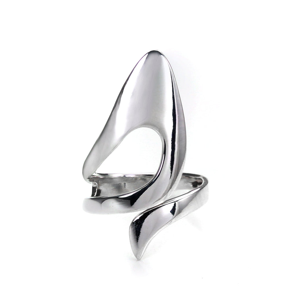 Bague ajustable en argent sterling avec motif pétale de fleur ouvert