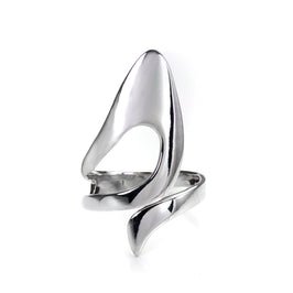 Bague ajustable en argent sterling avec motif pétale de fleur ouvert
