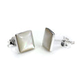 Boucles d'oreilles à tige carrées en argent sterling et nacre