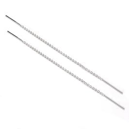 Boucles d'oreilles longues en argent sterling avec chaîne Belcher