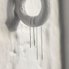 Boucles d'oreilles longues en argent sterling avec chaîne Belcher