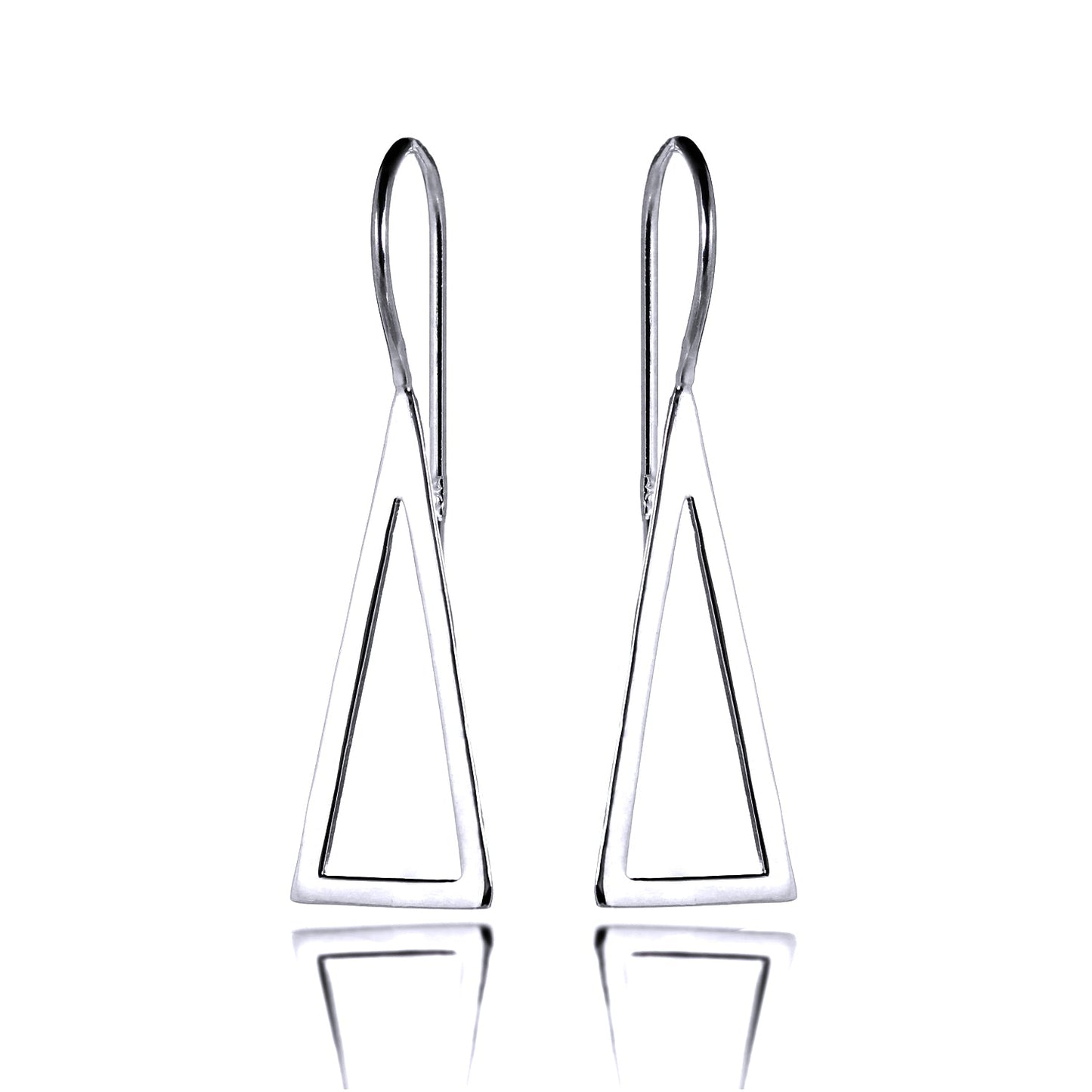Boucles d'oreilles pendantes triangulaires en argent sterling