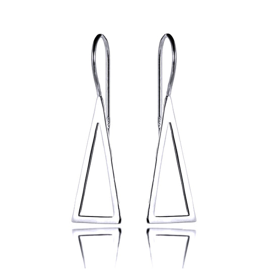 Boucles d'oreilles pendantes triangulaires en argent sterling