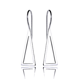 Boucles d'oreilles pendantes triangulaires en argent sterling