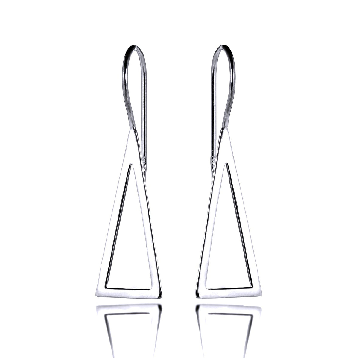 Boucles d'oreilles pendantes triangulaires en argent sterling