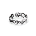 Bague d'orteil en argent sterling avec marguerite