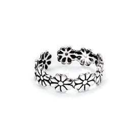 Bague d'orteil en argent sterling avec marguerite