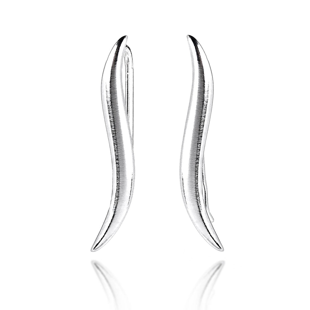 Boucles d'oreilles ondulées en argent sterling