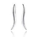 Boucles d'oreilles ondulées en argent sterling