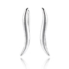 Boucles d'oreilles ondulées en argent sterling