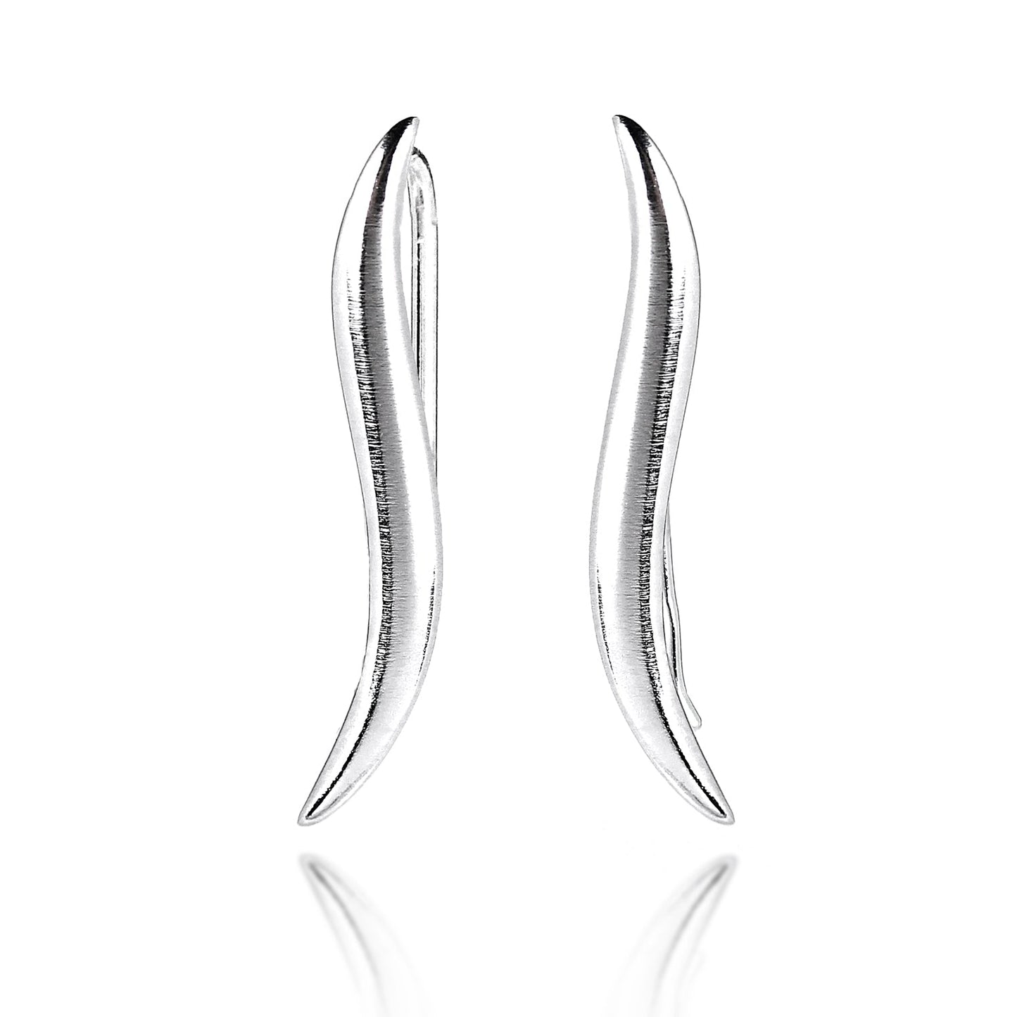 Boucles d'oreilles ondulées en argent sterling