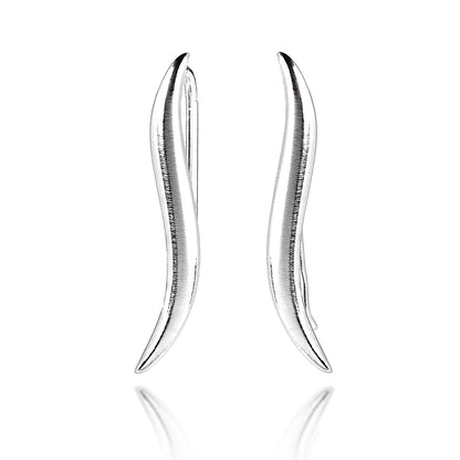 Boucles d'oreilles ondulées en argent sterling