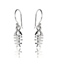 Boucles d'oreilles pendantes en arête de poisson en argent sterling
