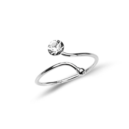 Bague d'orteil réglable en argent sterling avec cristal CZ de 4 mm