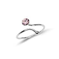 Bague d'orteil réglable en argent sterling avec cristal CZ de 4 mm