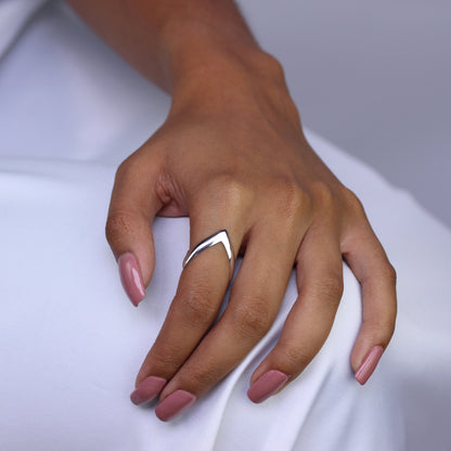 Bague en argent sterling en forme de bréchet - Tailles J à U