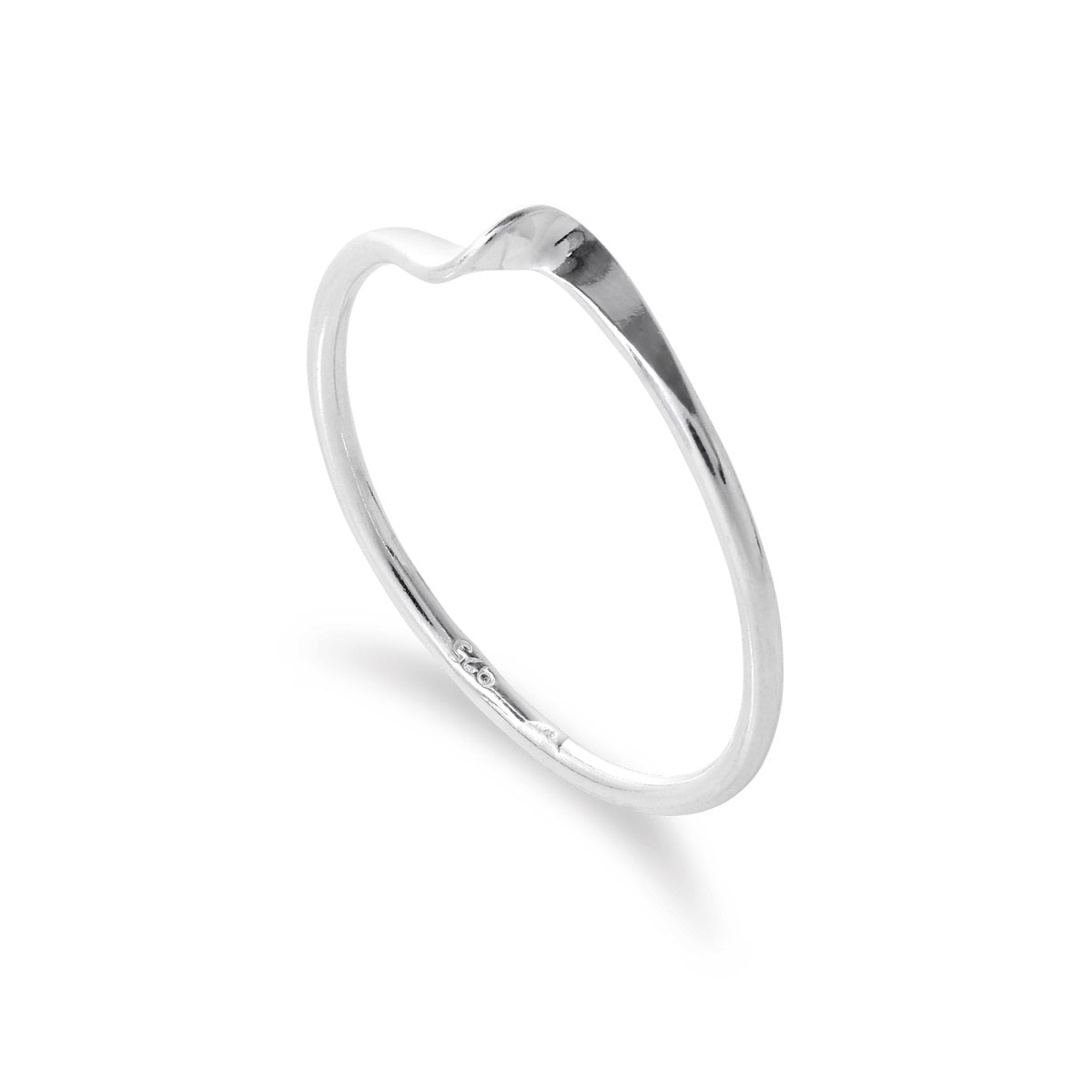 Bague empilable en argent sterling 1 mm avec simple torsion - Taille 48 - 62,5