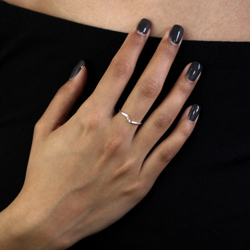 Bague empilable en argent sterling 1 mm avec simple torsion - Taille 48 - 62,5