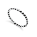 Bague torsadée empilable en argent sterling de 2 mm, tailles 48 à 62,5