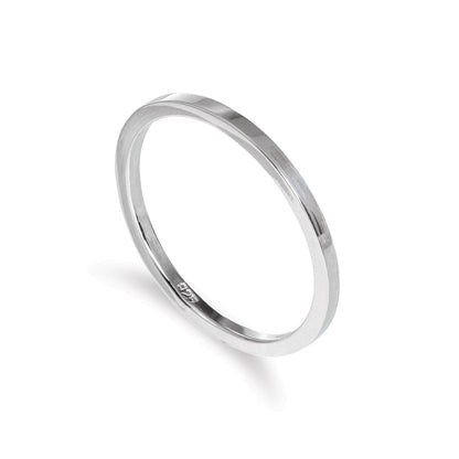 Bague empilable en argent sterling uni de 2 mm, taille IU