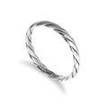 Bague empilable en argent sterling à motif torsadé de 2 mm, taille 48 - 62,5