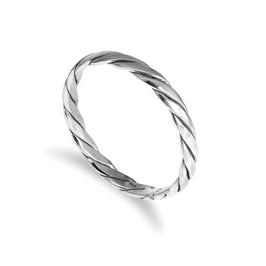 Bague empilable en argent sterling à motif torsadé de 2 mm, taille 48 - 62,5
