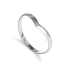 Bague empilable en argent sterling 2 mm avec motif simple en forme de bréchet, taille 48 - 62,5
