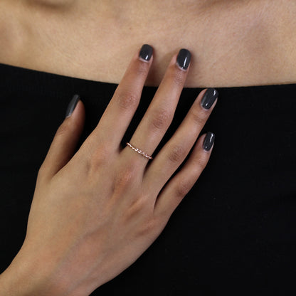 Bague empilable en argent sterling plaqué or rose avec corde torsadée, tailles H à X