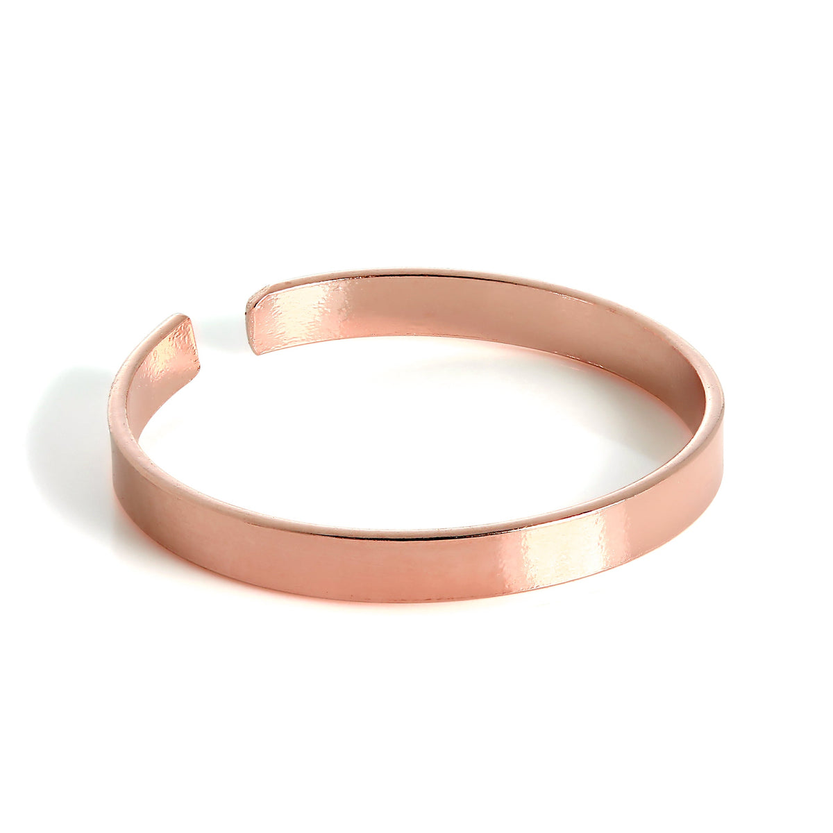 Bague d'orteil en argent sterling plaqué or rose, bande unie de 2 mm