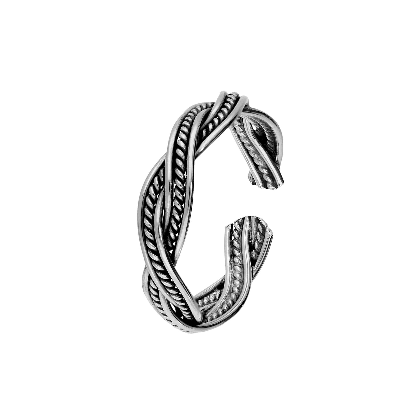 Bague d'orteil fantaisie en argent sterling à motif tourbillonnant
