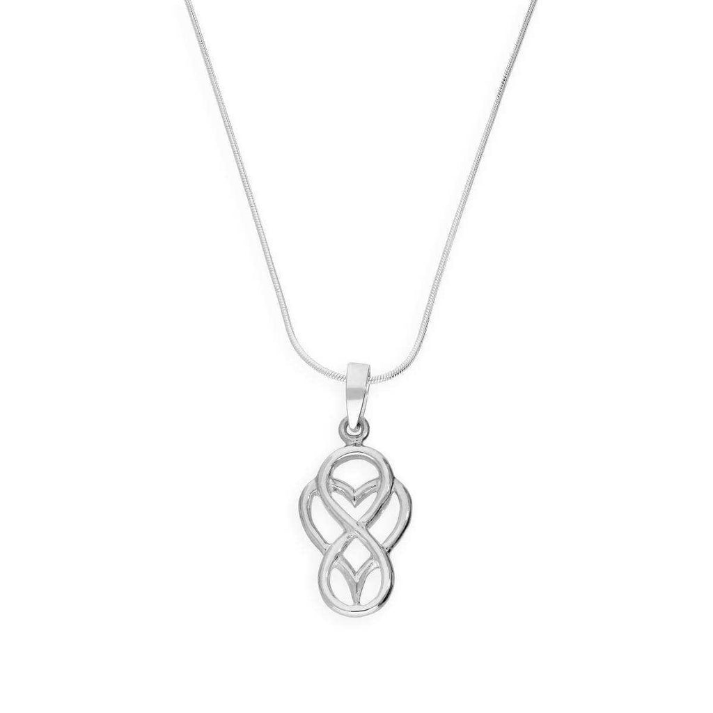 Collier avec pendentif symbole du cœur infini en argent sterling, 35 à 55 cm