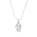 Collier avec pendentif symbole du cœur infini en argent sterling, 35 à 55 cm