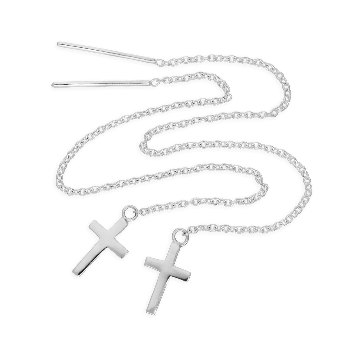 Boucles d'oreilles en argent sterling avec croix