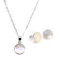 Ensemble de boucles d'oreilles et pendentif en argent sterling et nacre