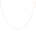 Chaîne gourmette fine en or rose 9 carats, taille diamant, 40 à 45 cm