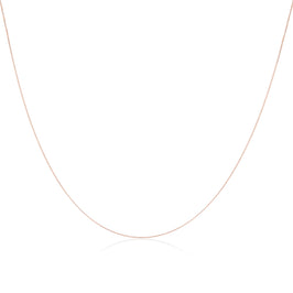Chaîne gourmette fine en or rose 9 carats, taille diamant, 40 à 45 cm