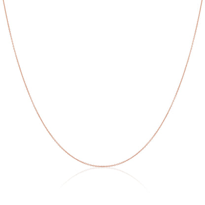 Chaîne Belcher légère en or rose 9 carats, 40 à 50 cm