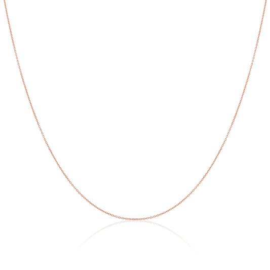 Chaîne Belcher légère en or rose 9 carats, 40 à 50 cm