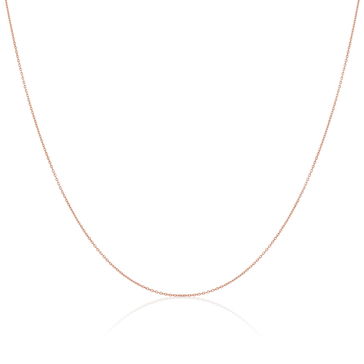 Chaîne Belcher légère en or rose 9 carats, 40 à 50 cm
