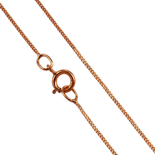 Chaîne gourmette en or rose 9 carats taille diamant de 40 à 50 cm