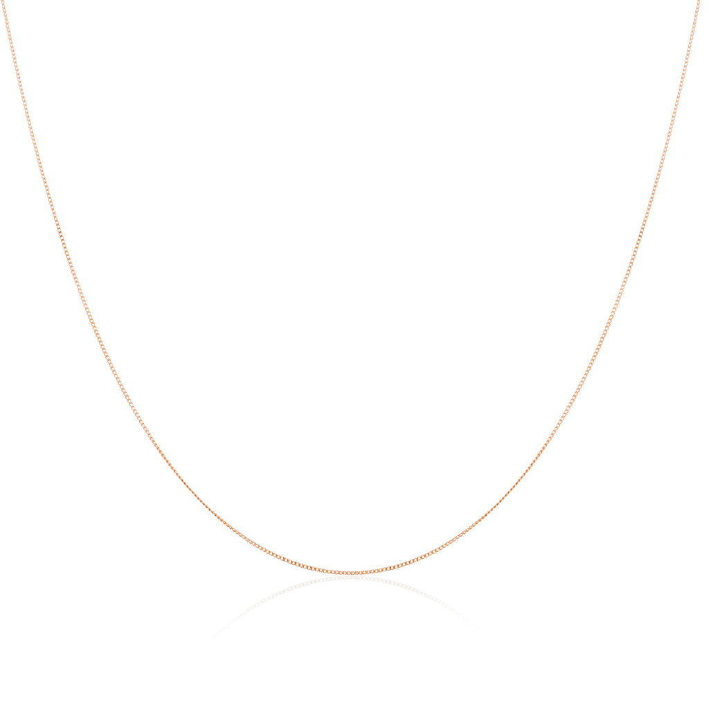 Chaîne gourmette en or rose 9 carats taille diamant de 40 à 50 cm
