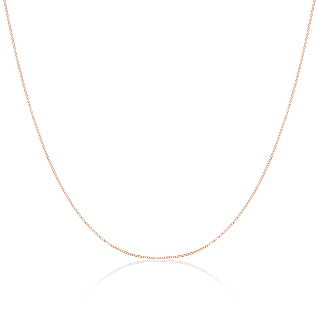Chaîne gourmette en or rose 9 carats taille diamant